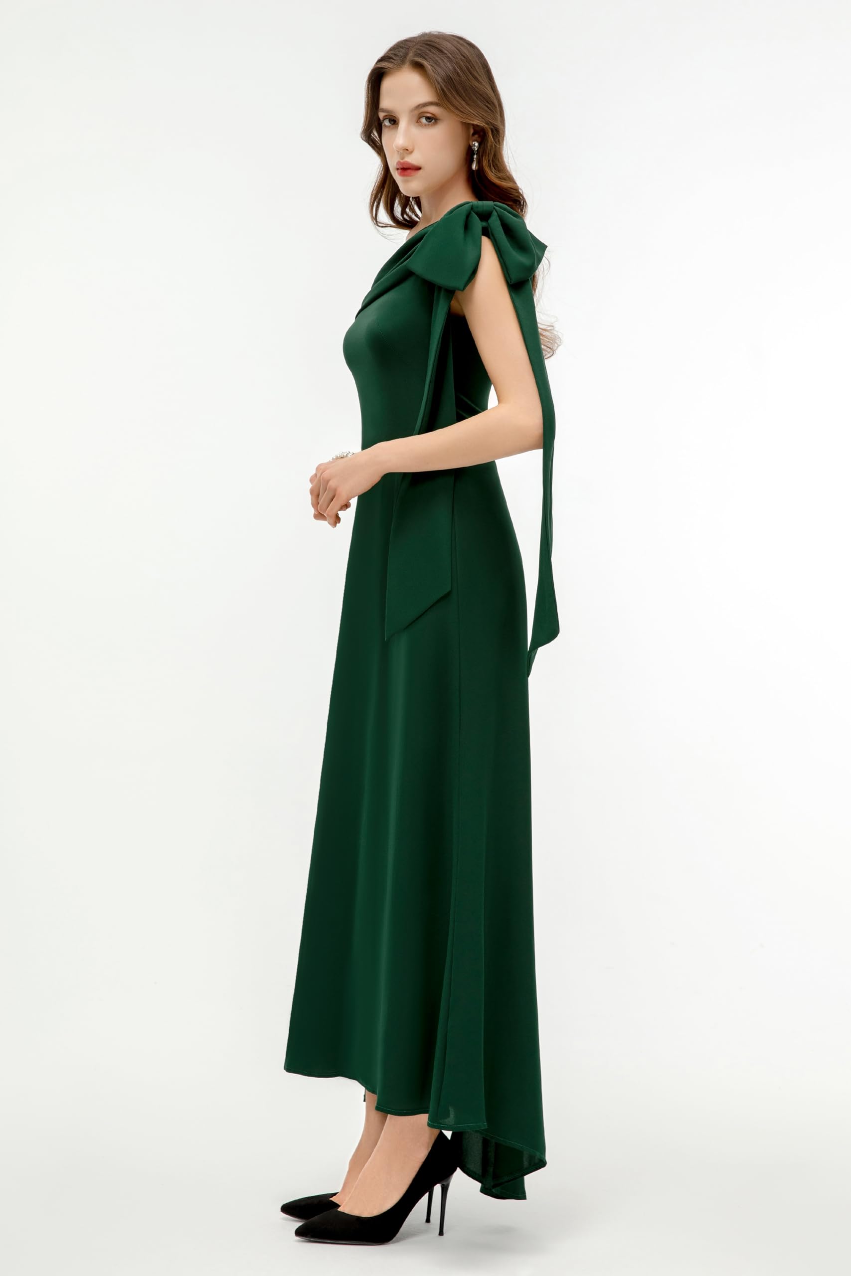 BABEYOND Vestido formal para mujer, vestido de graduación, vestido de noche con un hombro, vestido de fiesta de cóctel para invitados de boda