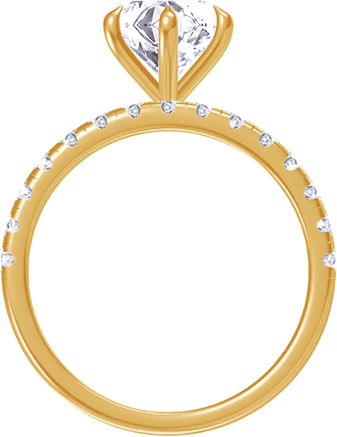 Bridal Rings Sets, Center 7.5MM Moissanite Diamond Solitaire Eternity Engagement Wedding Rings Set For Women In 14k Gold Over Sterling Silver, Promise Rings for her (2.00 Ctw)