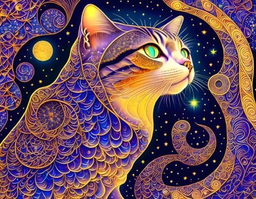 Tableau sur toile chat 58 x 90 cm pour habiller un mur vide sans cadre