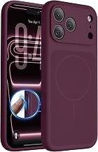 FlyReal Magnetic for iPhone 17 Pro Max Case, 6.9", Plum | Design for iPhone’s New Back, Compatible with MagSafe, Integrated Silicone Camera Control, with Soft Microfiber Lining