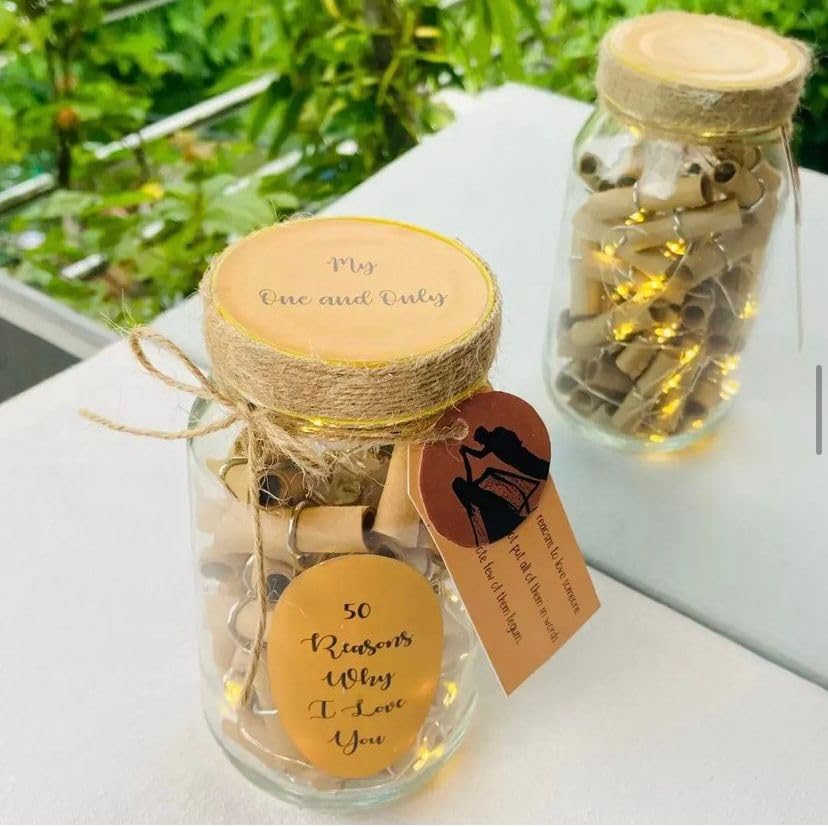 ANISHOP Reasons Why I Love You Message Bottle With light Handmade Art for Loved Ones, Birthday, Anniversary, Valentines Day (Reasons Why I Love You (love message rolls)-image-34
