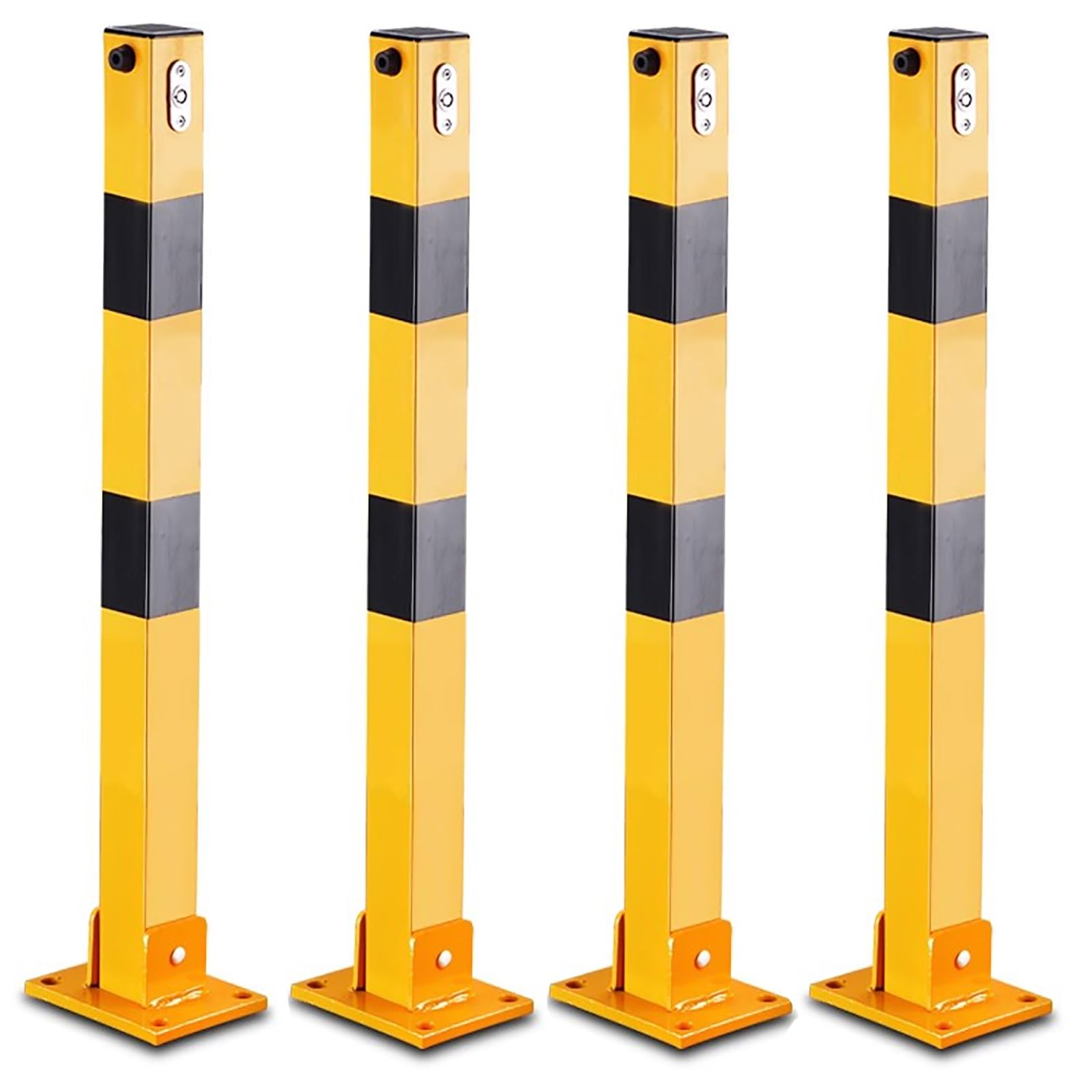 DUANHOZ Folding Parking Barrier - Durable Safety Bollard for Secure Driveway and Garage Space Protection