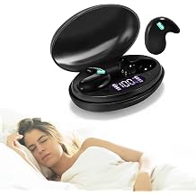 Invisible Earbuds, Sleep Earbuds for Side Sleepers, Mini Wireless Sleep Headphones with Physical Button Control, LED Digital Display, Ultra-Thin Lightweight Earbuds for Small Ears, Deep Black