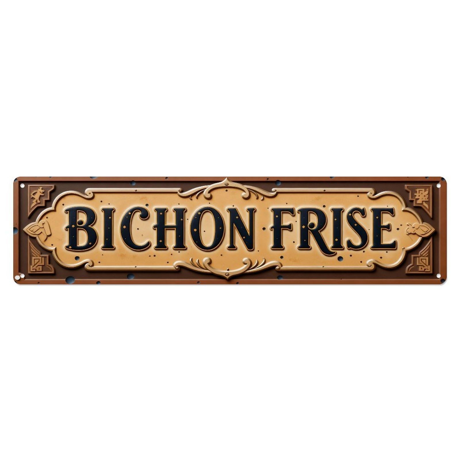 Bichon Frise Vintage Sign Design Metal Tin Sign Plaque