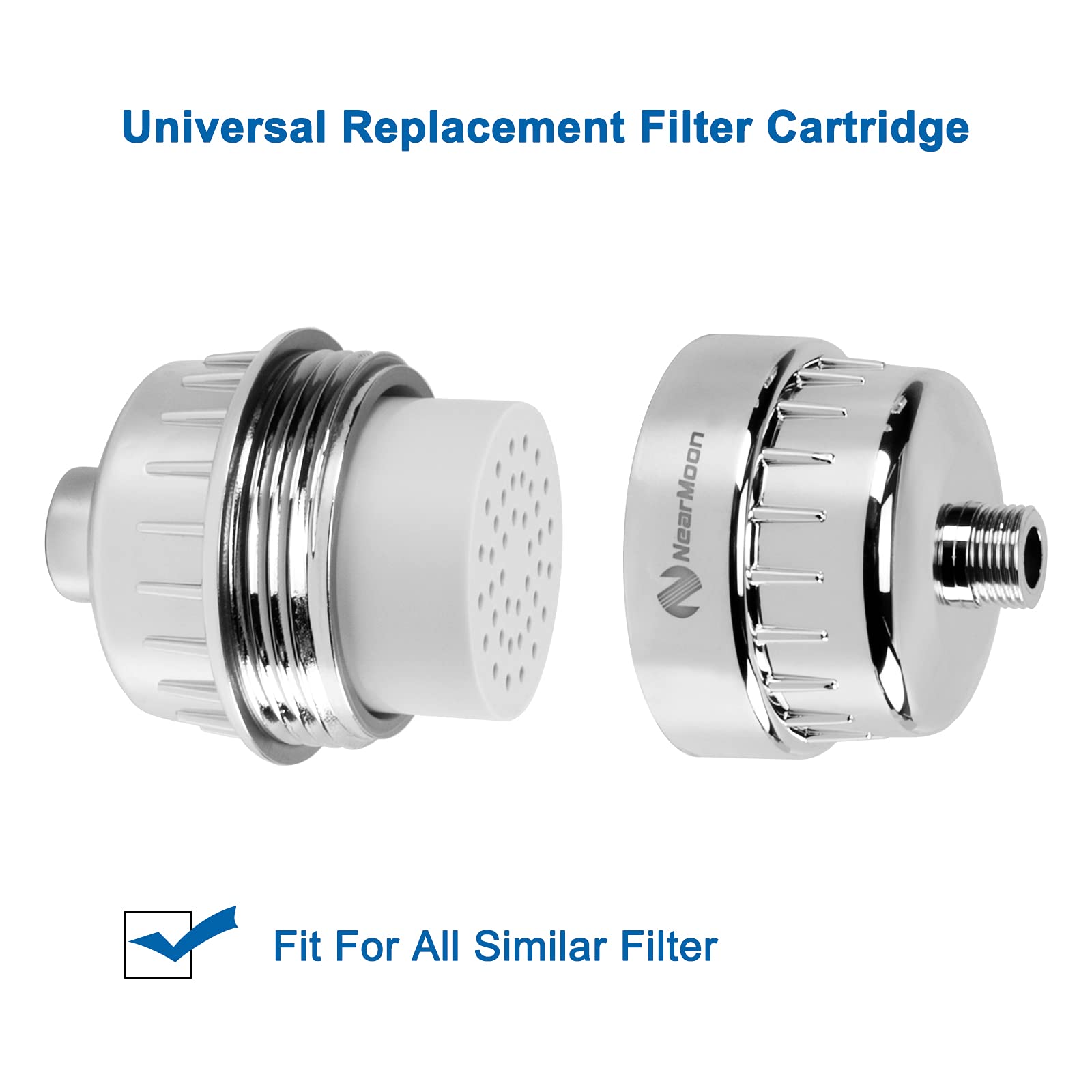 NearMoon Cartucho de repuesto de 15 etapas, filtro de ducha universal de alto rendimiento con VC, reduce el agua dura, las impurezas de metales pesados, mejora la piel y el cabello, se adapta a