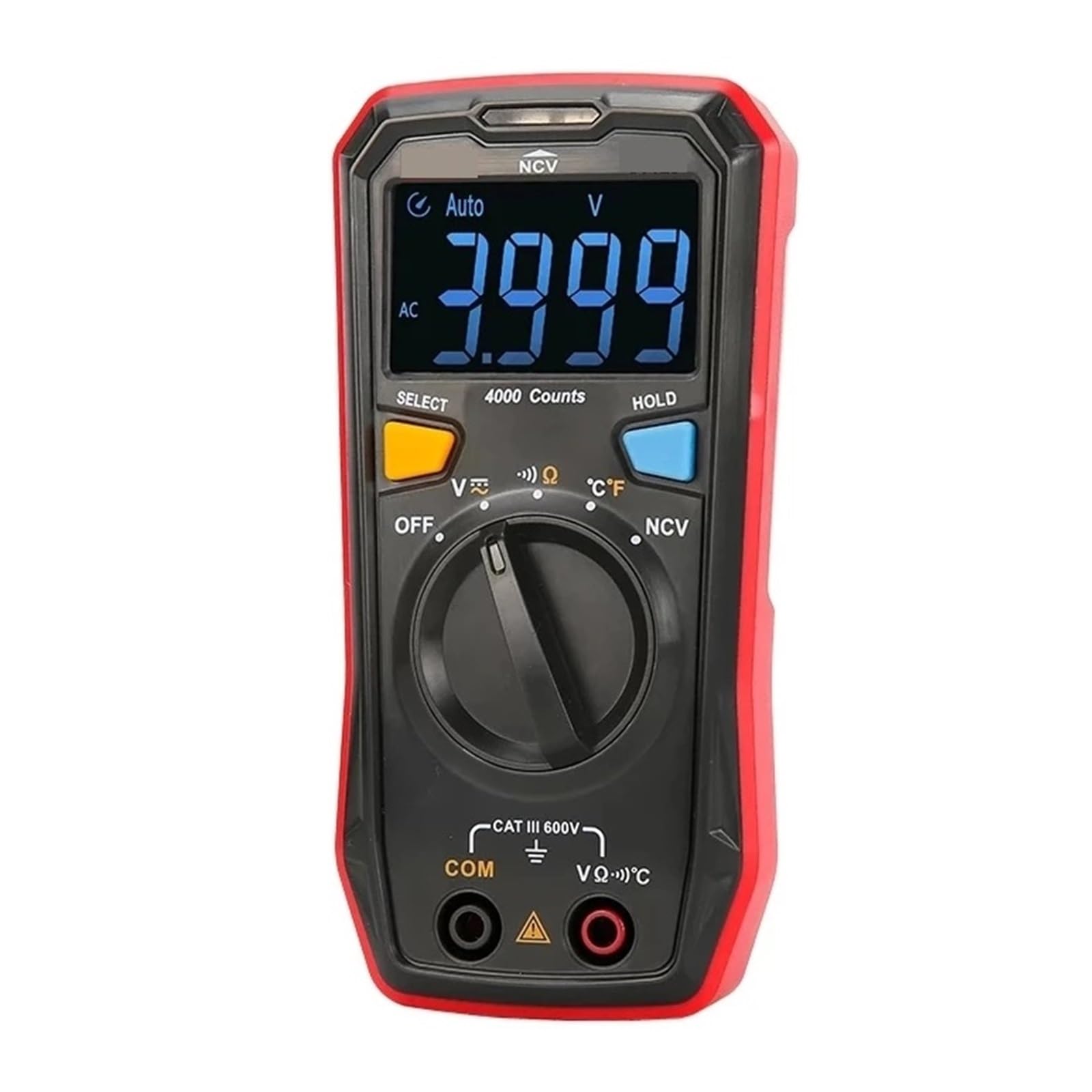 Mini Multímetro Digital AC DC Voltaje Resistencia Temperatura Probador Eléctrico NCV Pantalla EBTN Lectura Rápida Precisa Sencilla(123)