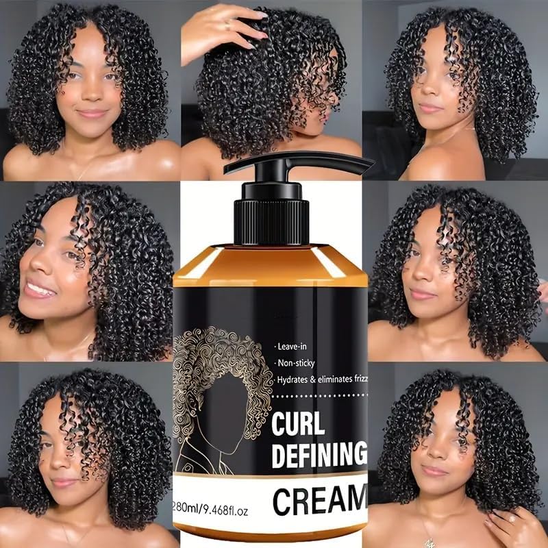 Curl Defining Cream - Anti-Frizz Curling Cream to Define All Curly Types to Enhance Curls, Defrizz, Control, Hydrate & Adds Shine Moisturizing Curl Cream for Thick Type 4 Curly Hair, Definition Hair - Image 3