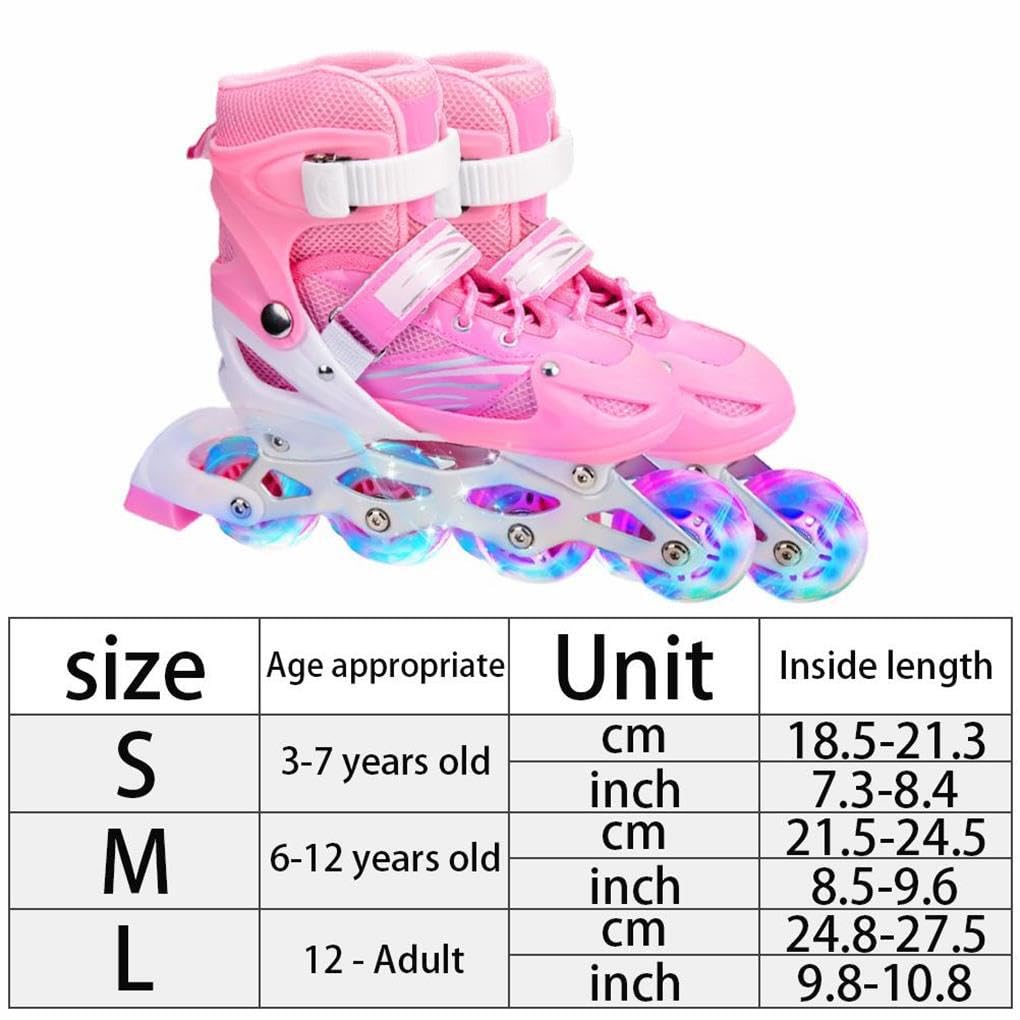1 Paio 2 in 1 Pattini Scarpe Roller Unisex Bambini Bambini Parco Cortile Parco Giochi Attrezzatura per Pratica di Pattinaggio per Ragazzi, Rosa S