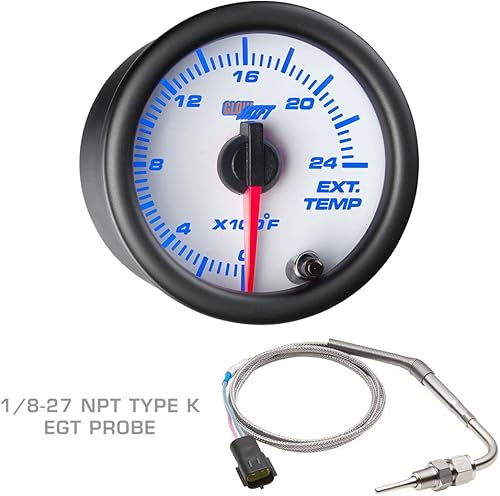 Miniatura 6 de GlowShift Diesel Gauge Paquete para Dodge Ram Cummins 1998-2002 2500 3500  Blanco 7 Color 60 PSI Boost, 2400 F Pirómetro EGT y 30 PSI Gasómetros de