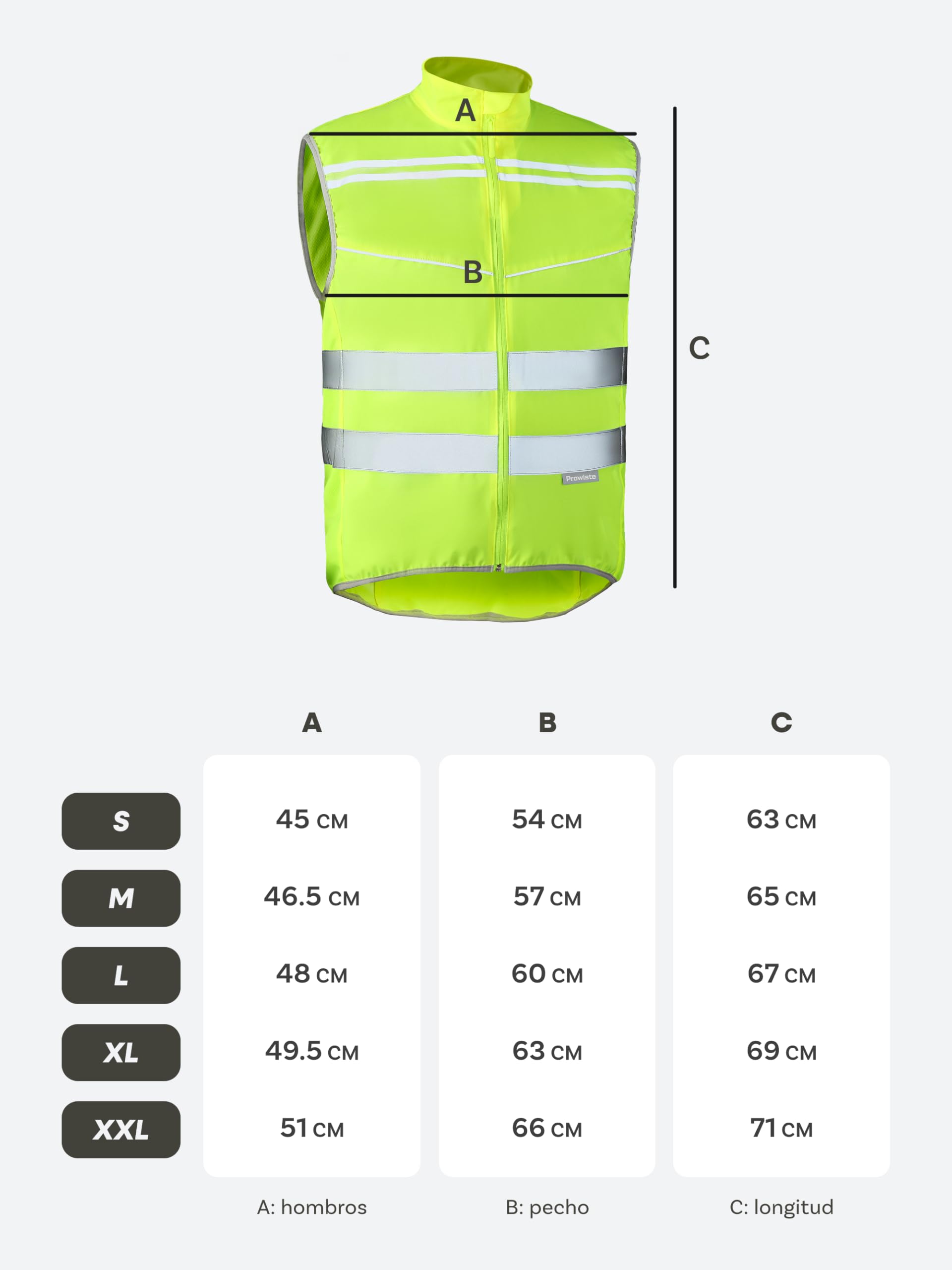 Prowiste Chaleco Reflectante Ciclismo Mujeres y Hombres – Alta Visibilidad en Amarillo Neón con Bandas Reflectantes – Transpirable (Malla) – Con Bolsillo Trasero