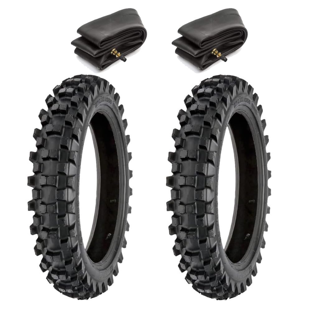 2 cubiertas 2.50-10 + cámaras de aire neumáticos tachonados 33J Cross Mini Moto Neumáticos Minicross