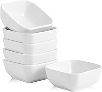 Vista 11 de Juego de cuencos de cerámica de 6,3 onzas de porcelana pequeños pequeños platos cuadrados para salsa de soja, buenos para salsa de tomate, soja