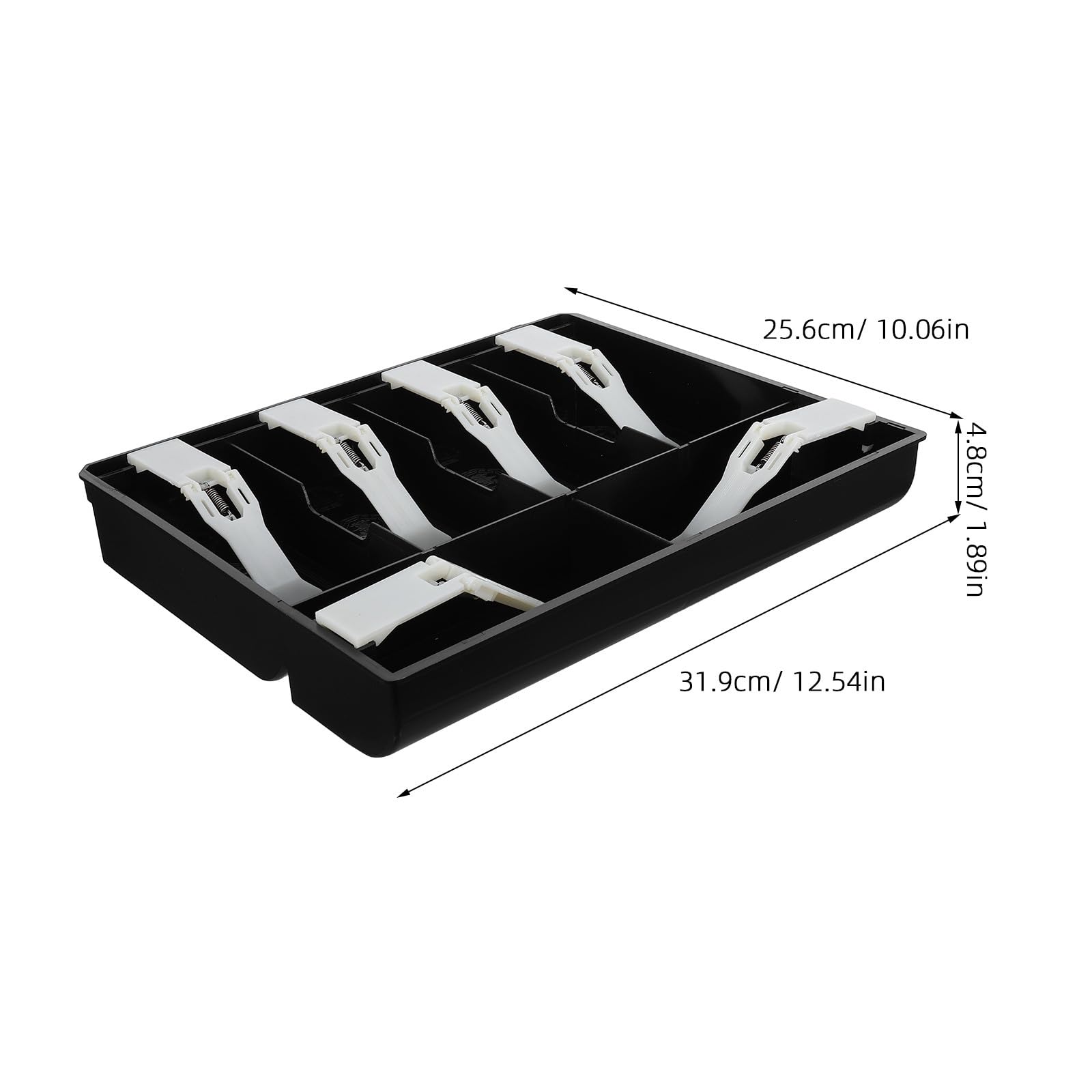 Lurrose Vassoio inserto per cassetto registratore di cassa - Inserto per cassetto contanti a 6 scomparti - Sostituto per registratore di cassa, organizer per denaro e clip per sistemi POS per negozi