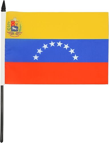 Miniatura 284 de Bandera de mesa Colombia 5'' x 8'' - Bandera de escritorio colombiana 8.3 x 5.5 in - Barra y base de plástico negro - AZ FLAG