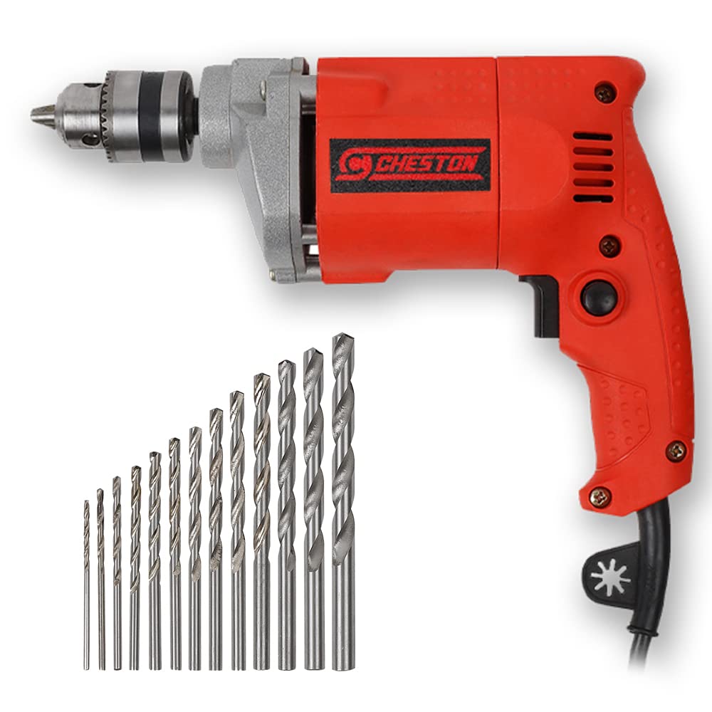 Cheston 10mm Powerful Drill Machine for Wall, Metal, Wood Drilling with 13 HSS bits for Drilling in Wood, Metal, Plastic (DRILL WITH 13HSS BITS) (B07M9V8M88) Amazon Price History, Amazon Price Tracker