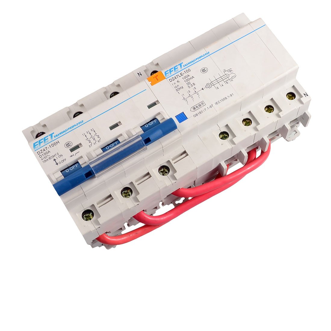 IEUMJNAT DZ47-100H 3 Pole Miniature + DZ47LE-100 Leakage Circuit Breaker