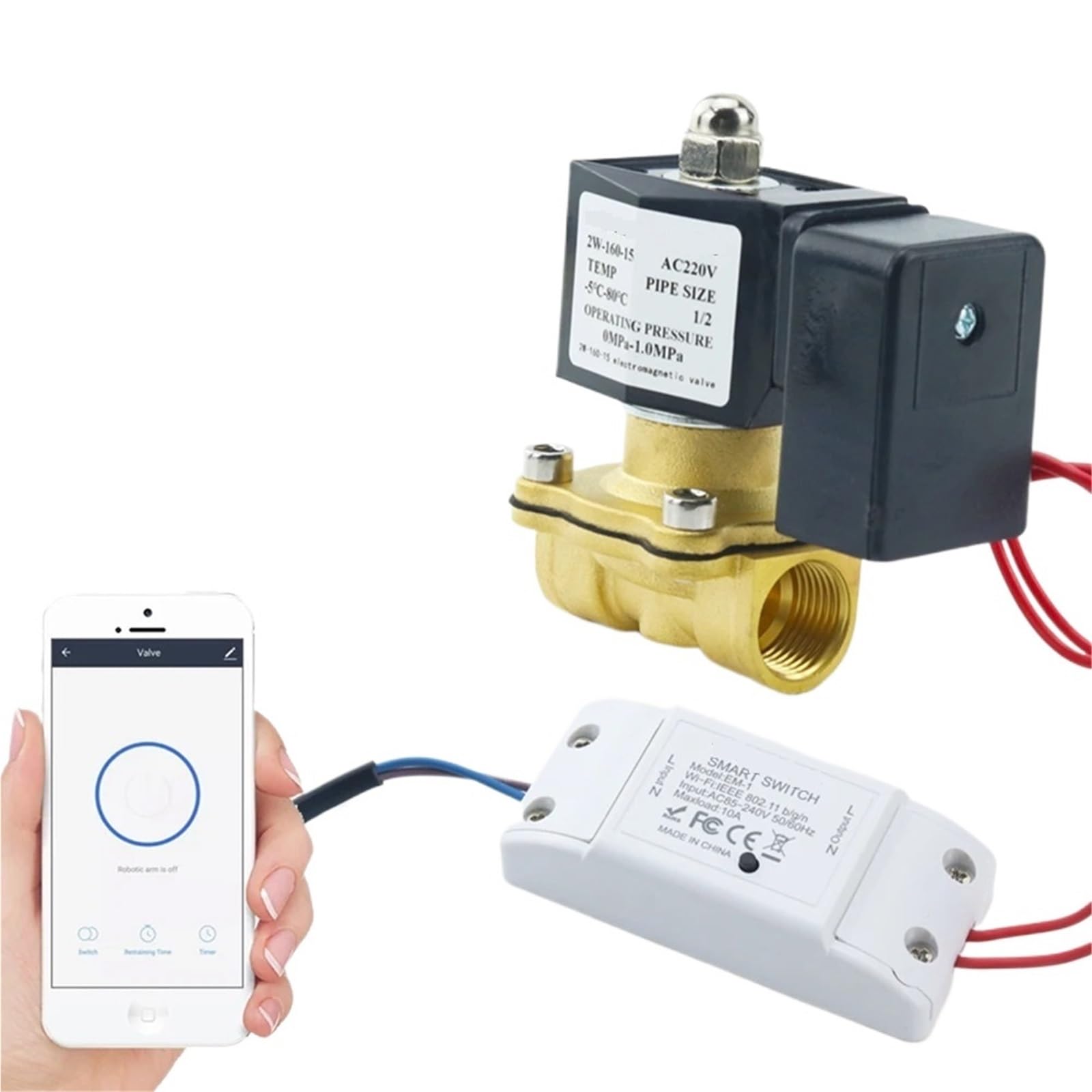 Électrovanne WiFi intelligente Tuya pour stopper le gaspillage d'eau au jardin en 220V 3/4