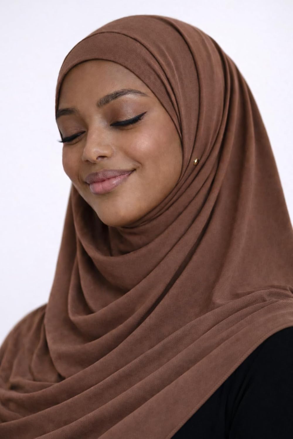 Bamboo Jersey Hijab Scarf for Women, 3-Pack Neutral Set (Black, Navy, Mocha)
