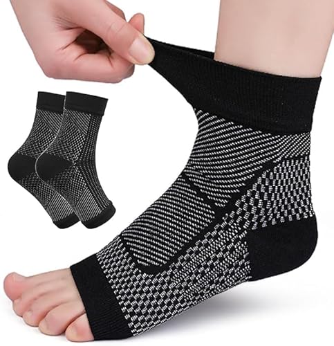 2 pares de medias de compresión para mujer y hombre, medias ortopédicas de compresión para la noche Soothe Socks, para neuropatía, medias de alta calidad para neuropatía, medias sin dedos con soporte