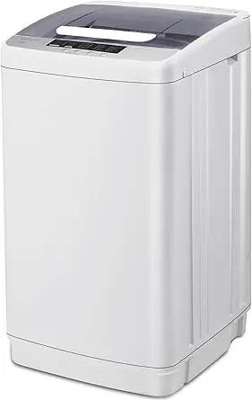 Full Automatic Washer Machine,Portable Washing Machine for Household Use,1.34 Cu.Ft.Laundry Washer Spin with 10 Wash Programs& LED Display& Built-in Drain Pump,Ideal for Apartment,RV