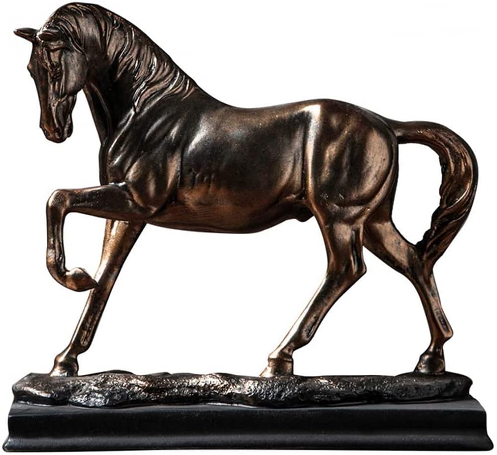 CNfhFRY statue， Resin Horse Craft Model, Office Living Room Desktop Decoration(Metallic)