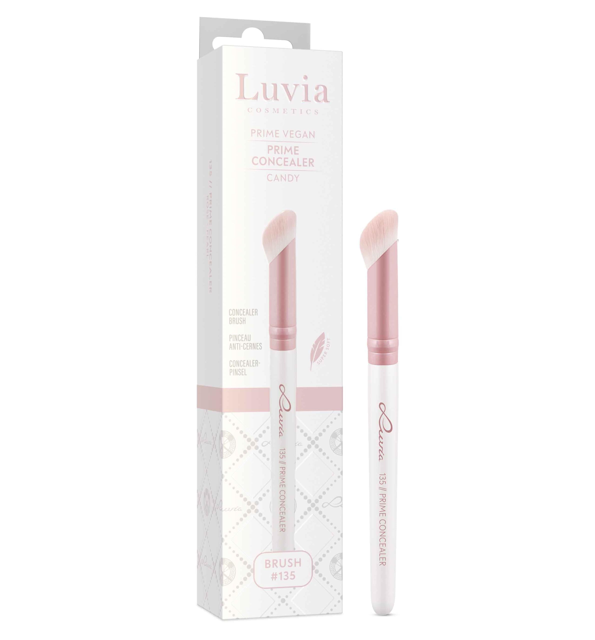 Brocha de maquillaje profesional Luvia, corrector, pincel biselado, pincel vegano, 135 // corrector Buffer - Candy