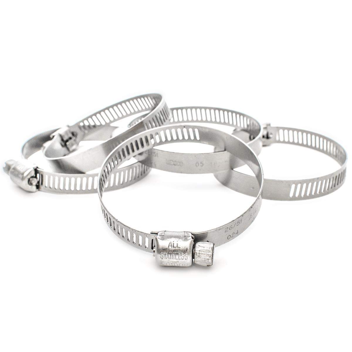 Pisces 5 Pack - 35-51mm Stainless Jubilee Clips to Fit 40mm Hose