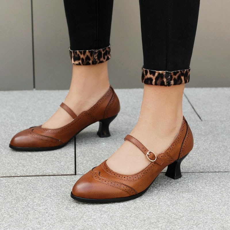 Mary Jane Style Ladies' high-Heeled Shoes - Fashionable, Retro, Versatile and Suitable for Casual wear, Suitable for Office, Commuting or semi-Formal Occasions.2