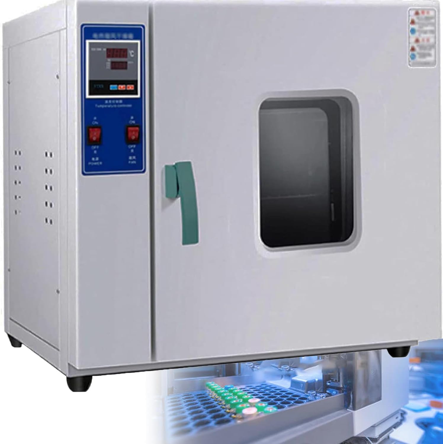 Horno de Secado por convección de Aire Forzado de Laboratorio con Controlador de Temperatura de Pantalla Digital Inteligente,Horno incubador termostático de Laboratorio