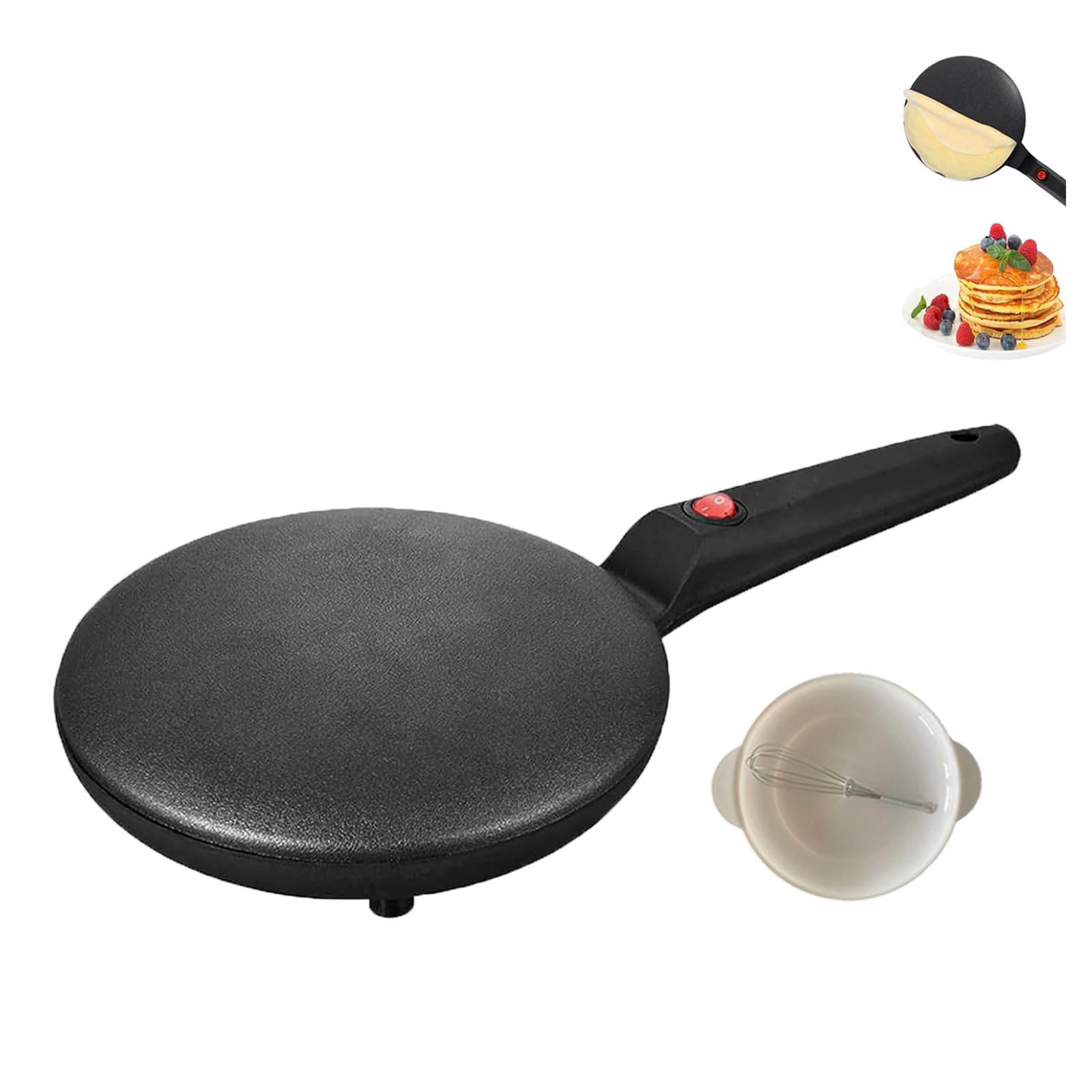 ELBME Instant Crepe Maker, Pancake Machine Maker, Handheld Crepe Maker with Temperature Control, Crepe Pan Electric, Electric Baking Machine, Easy to Use for Pancakes, Blintz, Chapati (Black)-image-28