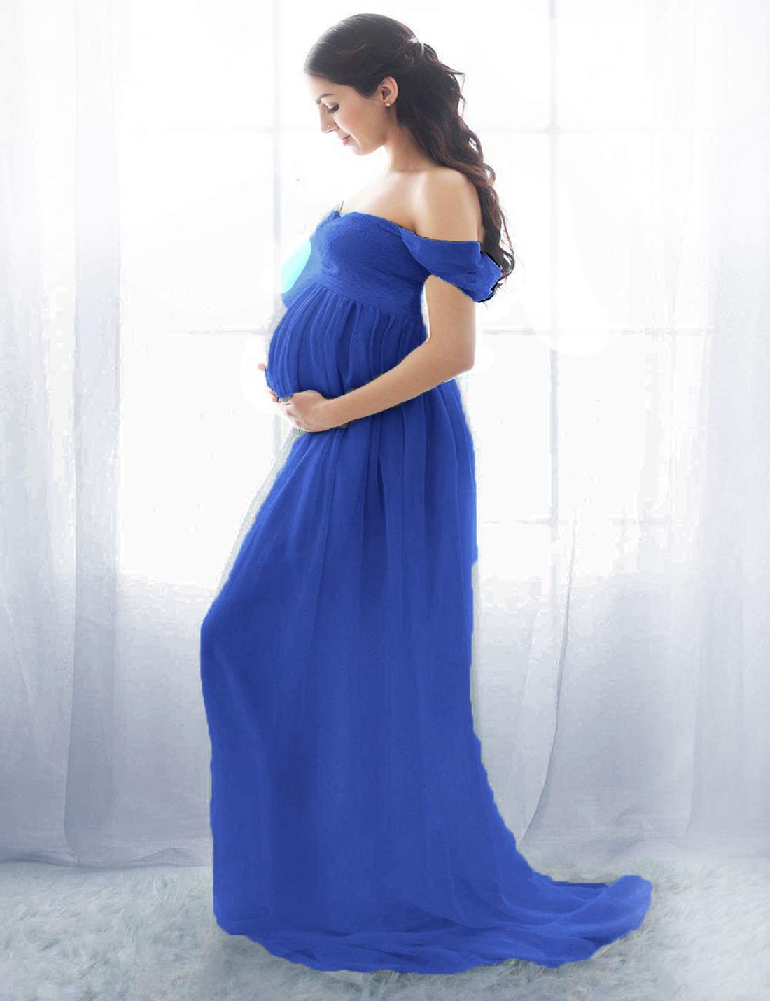 FEOYA - Vestito Premaman Abiti Estivi Gonne Fotografiche Maternità Puntelli Top A Tubo Chiffon Traspirante