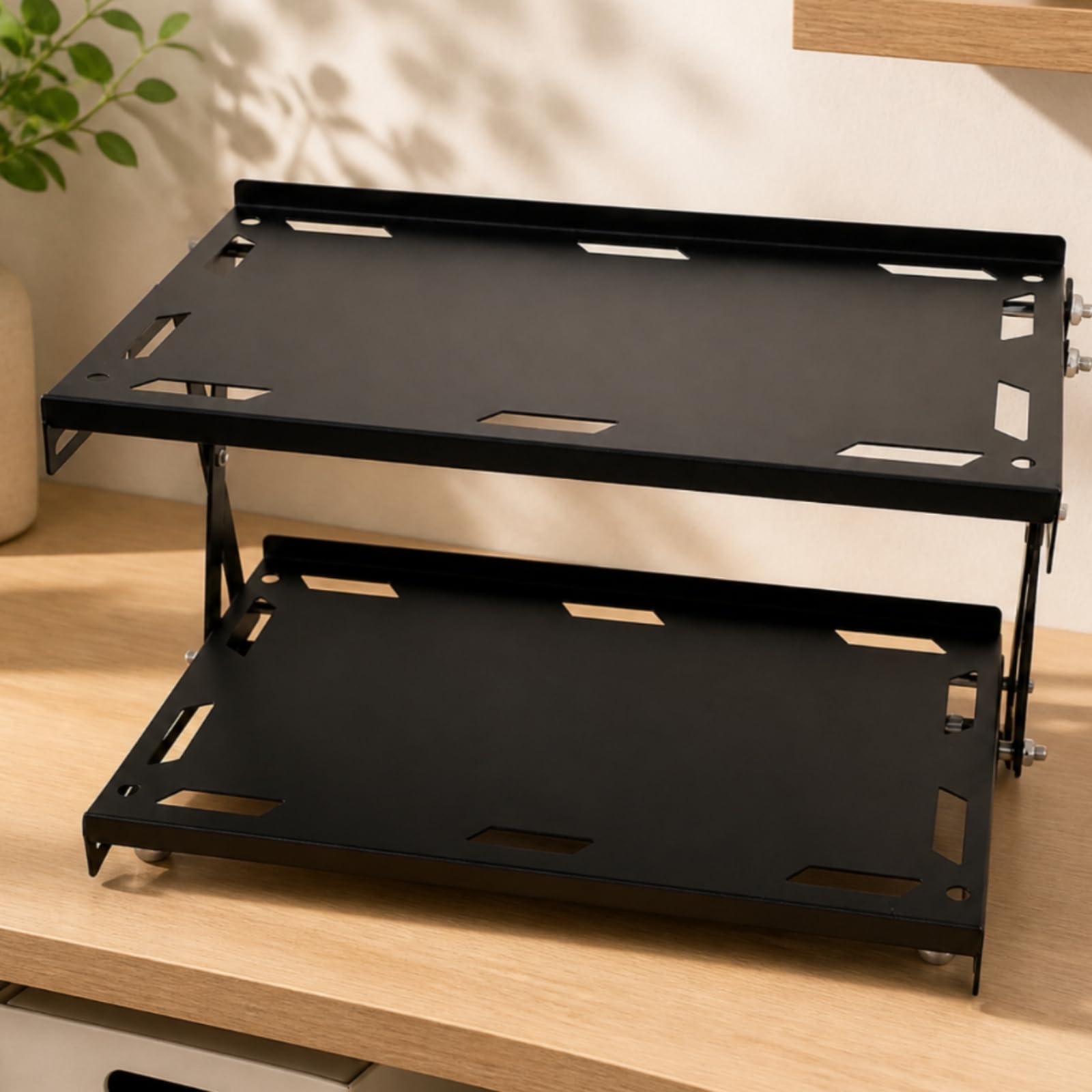 Estantería con Estructura en X Estable, Negro