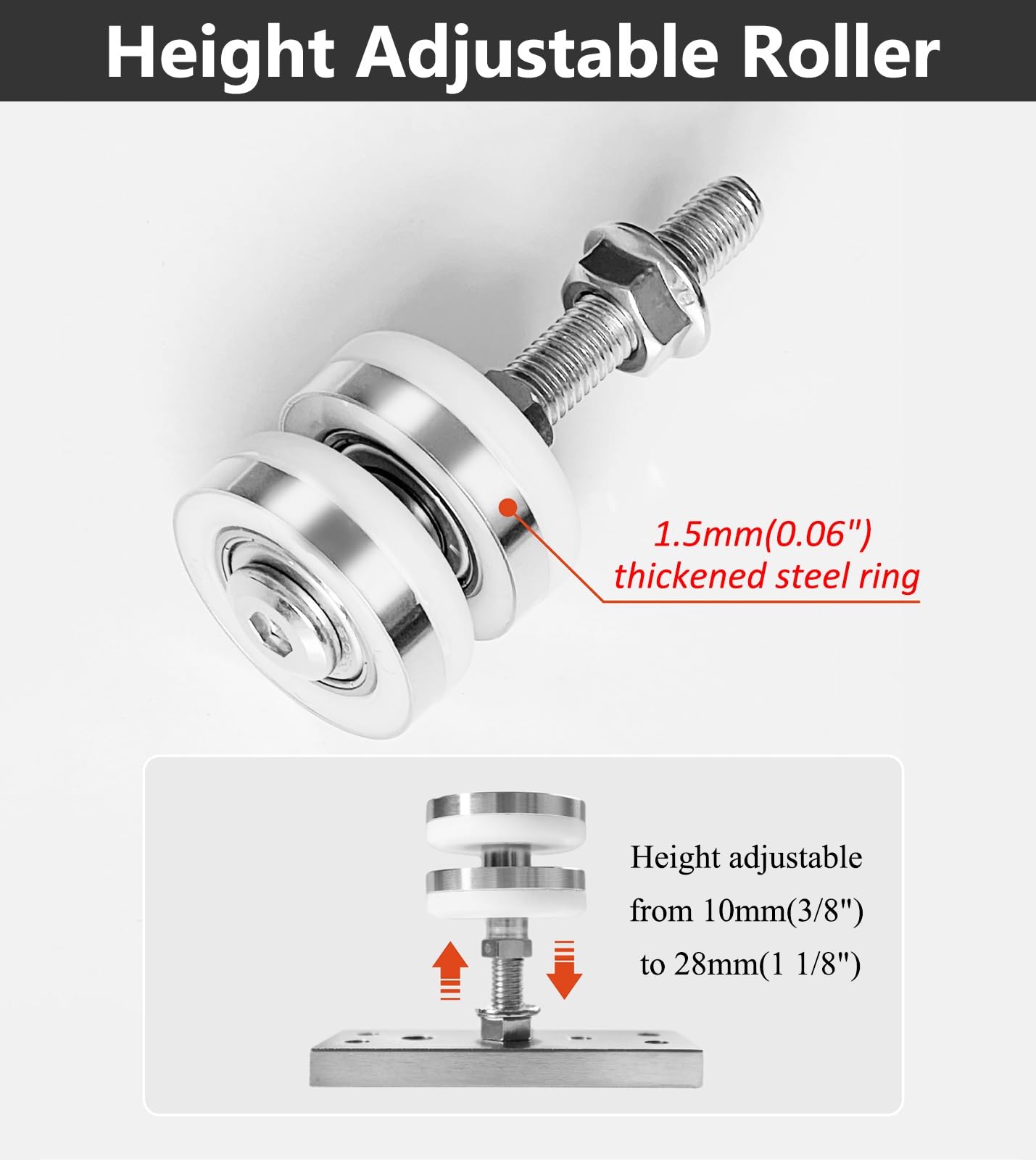 Guia Puerta Corredera Kit de Herrajes para Rieles Puertas Corredizas Plegables Estilo Acordeón, Caja, Granero, J