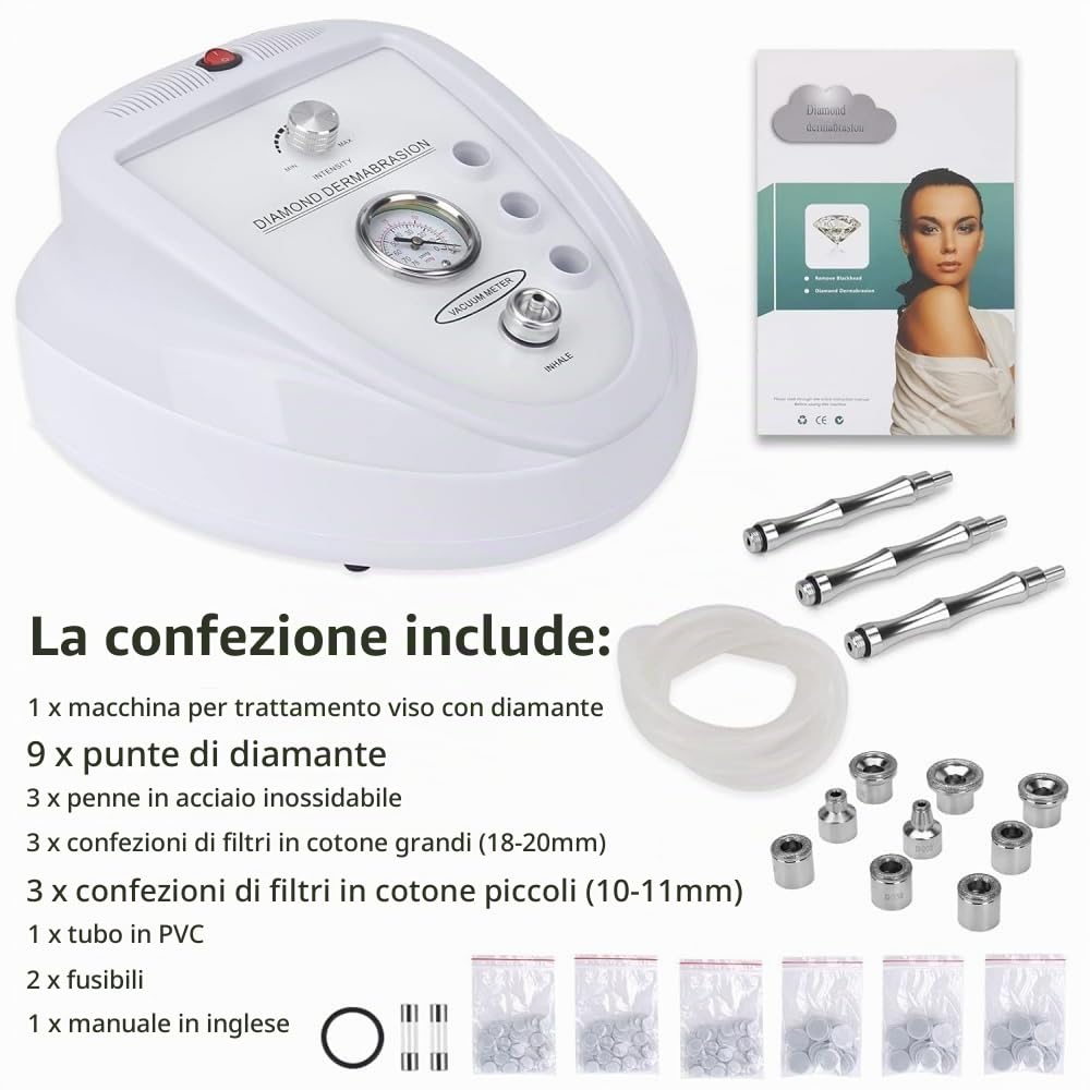 Microdermoabrasione, capacità di aspirazione 65-68mmHg | attrezzatura professionale di peeling microcristallina, attrezzatura per la cura del viso domestica