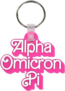 Sorority Shop Alpha Omicron Pi Keychain - Retro Dolly Sorority Name Design