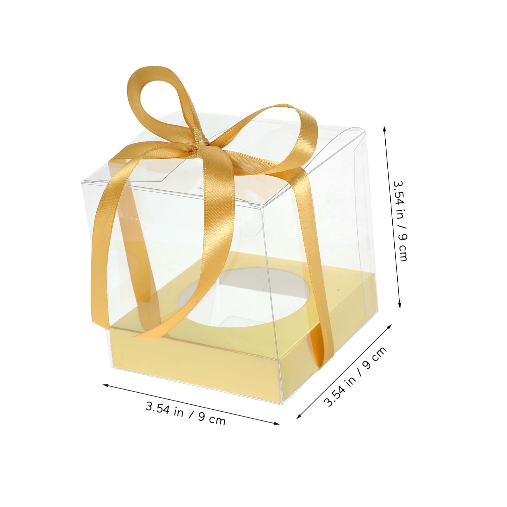 PRETYZOOM Pastry Boxes Cake Carrying Cases Mousse Cake Box Set with Decorative Gold Ribbons