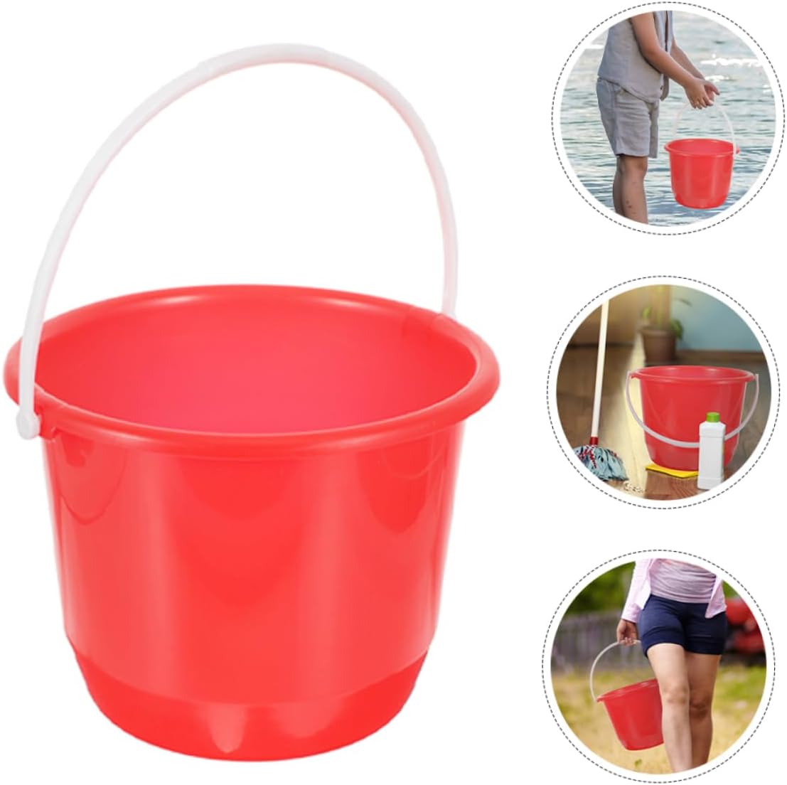 3pcs Multi-functional Small Bucket with Handle Versatile Plastic Water Bucket for Bathing Gardening and Cleaning Capacity Pail for Home Use and