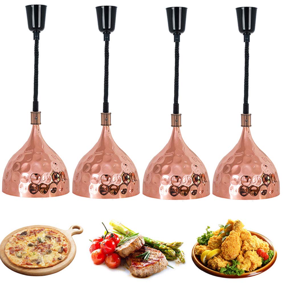 Komercyjna lampa grzewcza do podgrzewania żywności Lampa izolacyjna do pizzy, mięsa i frytek - nie wysusza żywności 110 V-250 W (z żarówką grzewczą) (D) (C)