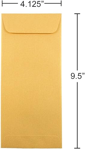 Miniatura 4 de JAM PAPER Sobres metálicos #10 Policy Business - 4 18 x 9 12 - Stardream dorado - Paquete de 25 unidades