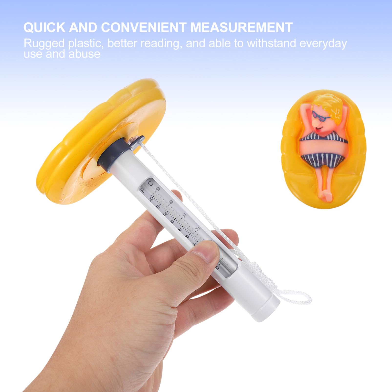 Kisangel 2 Pezzi Termometro Galleggiante per Piscina e Misuratore Temperatura con Display Fahrenheit Pratico e Resistente Include per Facile Bagnarsi