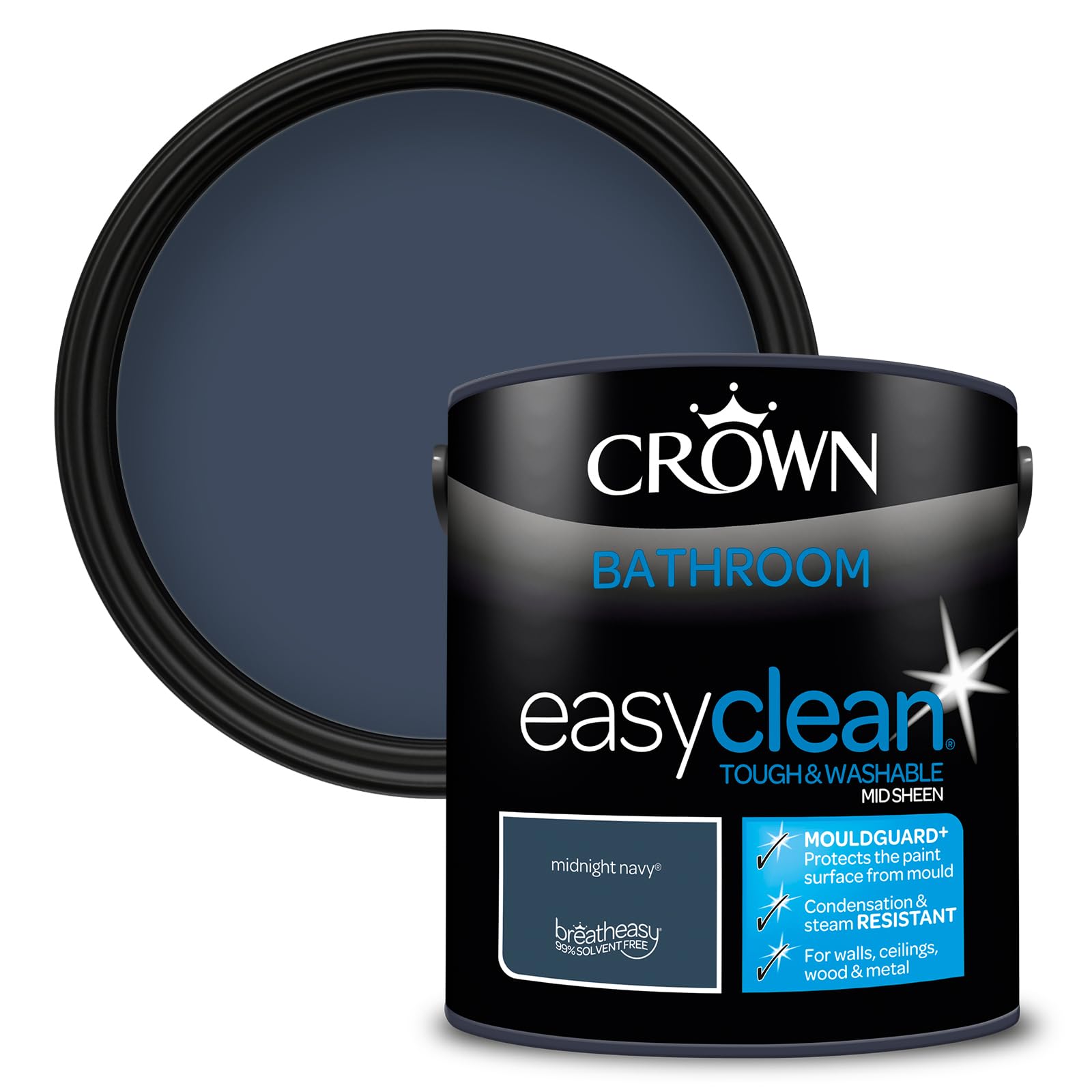 Crown - Bathroom Paint - Easyclean - Mid Navy