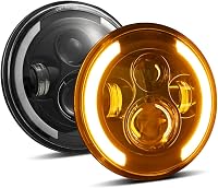 Kairiyard 7 Inch LED Fényszóró 100W 10000LM Angel Eyes 4 Módú Offroad Lámpa Wrangler Hummer 9