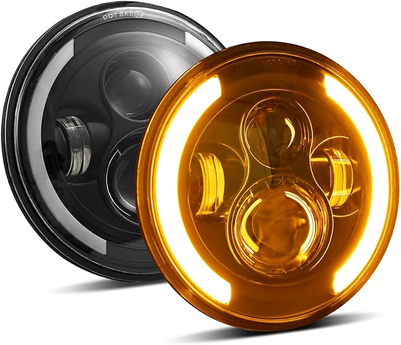 Kairiyard 7 Inch LED Fényszóró 100W 10000LM Angel Eyes 4 Módú Offroad Lámpa Wrangler Hummer