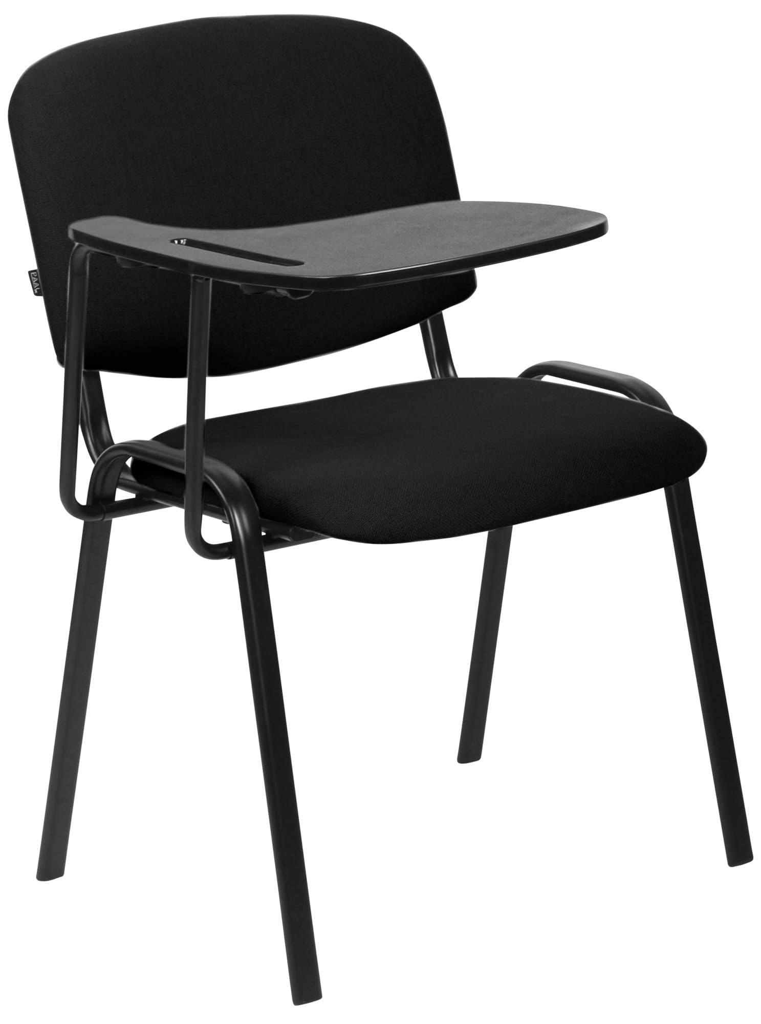 CLP Chaise Ken XL avec Tablette Rabattable I Tissu I Chaise de conférence Jusqu'à 150 KG de Charge, Couleur:Noir