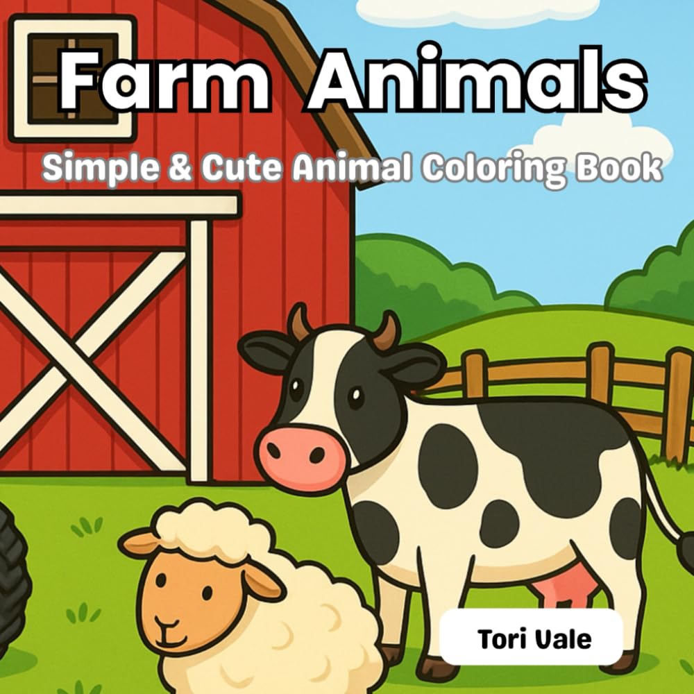 Farm Animals: Simple & Cute Animal Coloring Book