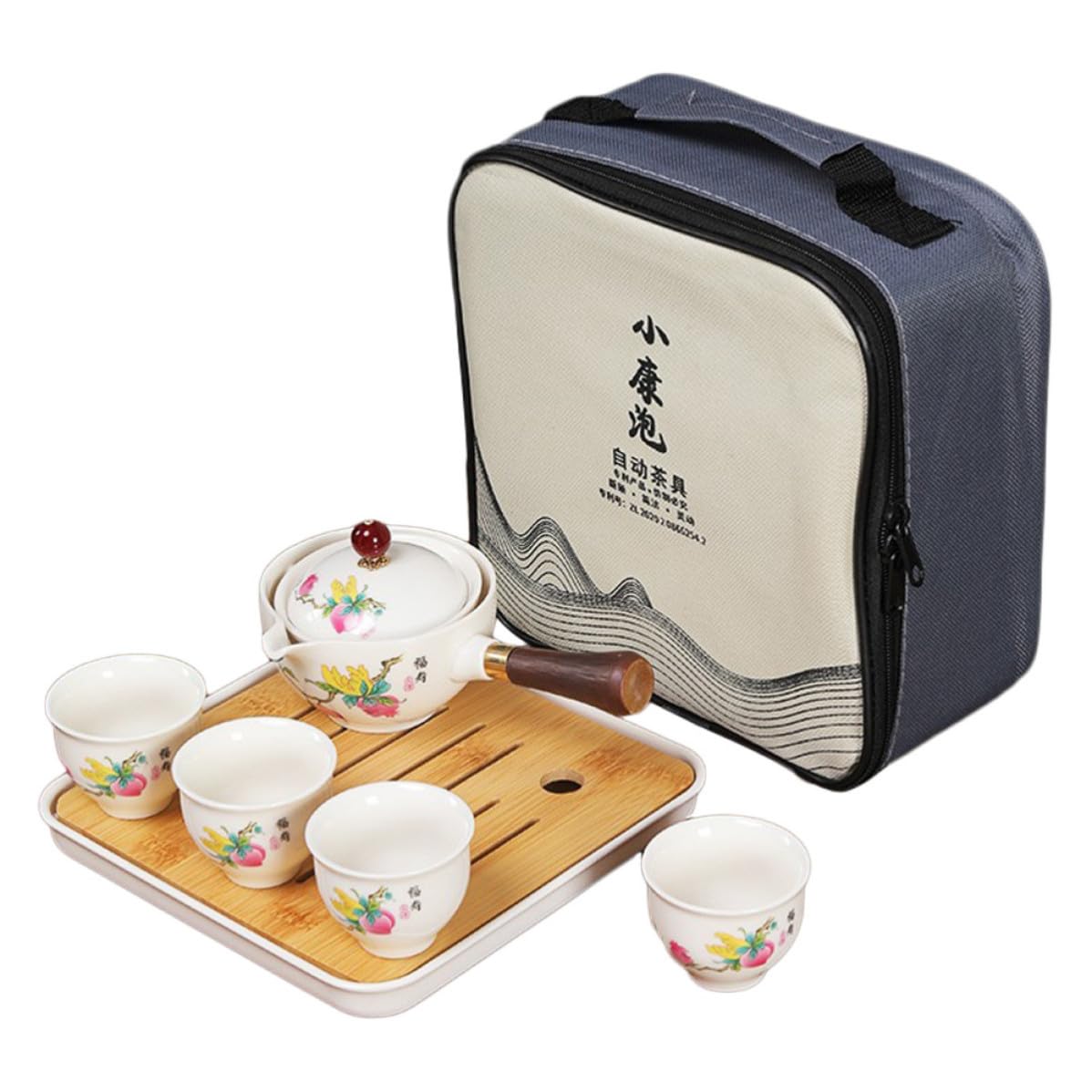 Tetera de cerámica portátil con colador oculto SEWACC y bolsa para celebraciones