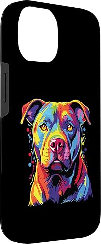 Miniatura 6 de Funda para iPhone 15 Pro Max acuarela colorida Staffordshire Bull Terrier para perros