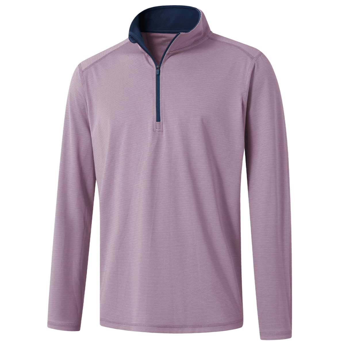 Quarter Zip Pullover Men Performance Dry Fit Stripe Mock Neck Midlayer Golf 1/4 Zip Pullover Mens Sweatshirt