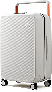 Luggage Suitcases With Spinner Wheels,Upgrade Wide Handle PC Hardshell Rolling Travel Suitcase with TSA Lock, Checked-Medium 24-Inch, Smoke White