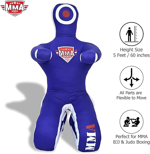 Miniatura 34 de Sports Brazilian JIU Jitsu Grappling Submission Throwing Dummy Punching Heavy Bag Kick Boxing Dummies UNFILLED Azul,Rojo